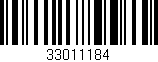 Código de barras (EAN, GTIN, SKU, ISBN): '33011184'