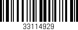 Código de barras (EAN, GTIN, SKU, ISBN): '33114929'
