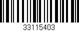 Código de barras (EAN, GTIN, SKU, ISBN): '33115403'