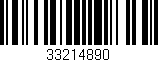 Código de barras (EAN, GTIN, SKU, ISBN): '33214890'