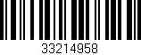Código de barras (EAN, GTIN, SKU, ISBN): '33214958'