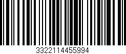 Código de barras (EAN, GTIN, SKU, ISBN): '3322114455994'