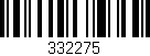 Código de barras (EAN, GTIN, SKU, ISBN): '332275'