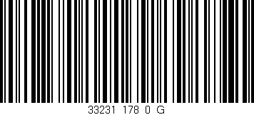 Código de barras (EAN, GTIN, SKU, ISBN): '33231_178_0_G'