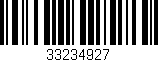 Código de barras (EAN, GTIN, SKU, ISBN): '33234927'