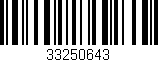 Código de barras (EAN, GTIN, SKU, ISBN): '33250643'