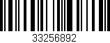Código de barras (EAN, GTIN, SKU, ISBN): '33256892'