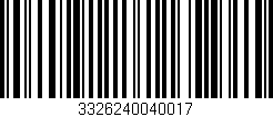 Código de barras (EAN, GTIN, SKU, ISBN): '3326240040017'