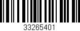Código de barras (EAN, GTIN, SKU, ISBN): '33265401'