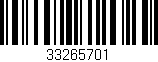 Código de barras (EAN, GTIN, SKU, ISBN): '33265701'