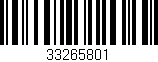 Código de barras (EAN, GTIN, SKU, ISBN): '33265801'