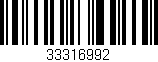 Código de barras (EAN, GTIN, SKU, ISBN): '33316992'