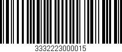 Código de barras (EAN, GTIN, SKU, ISBN): '3332223000015'