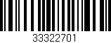 Código de barras (EAN, GTIN, SKU, ISBN): '33322701'