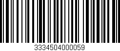 Código de barras (EAN, GTIN, SKU, ISBN): '3334504000059'