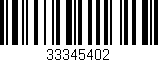 Código de barras (EAN, GTIN, SKU, ISBN): '33345402'