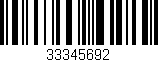 Código de barras (EAN, GTIN, SKU, ISBN): '33345692'