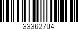 Código de barras (EAN, GTIN, SKU, ISBN): '33362704'
