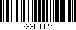 Código de barras (EAN, GTIN, SKU, ISBN): '33369927'
