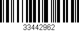 Código de barras (EAN, GTIN, SKU, ISBN): '33442962'