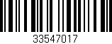 Código de barras (EAN, GTIN, SKU, ISBN): '33547017'