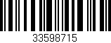 Código de barras (EAN, GTIN, SKU, ISBN): '33598715'