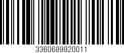Código de barras (EAN, GTIN, SKU, ISBN): '3360689920011'