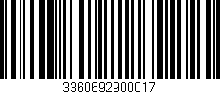 Código de barras (EAN, GTIN, SKU, ISBN): '3360692900017'