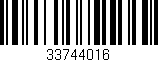 Código de barras (EAN, GTIN, SKU, ISBN): '33744016'