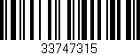 Código de barras (EAN, GTIN, SKU, ISBN): '33747315'
