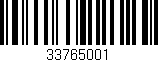 Código de barras (EAN, GTIN, SKU, ISBN): '33765001'