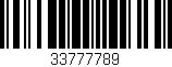 Código de barras (EAN, GTIN, SKU, ISBN): '33777789'