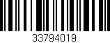 Código de barras (EAN, GTIN, SKU, ISBN): '33794019'