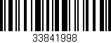 Código de barras (EAN, GTIN, SKU, ISBN): '33841998'