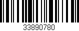 Código de barras (EAN, GTIN, SKU, ISBN): '33890780'