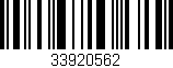 Código de barras (EAN, GTIN, SKU, ISBN): '33920562'