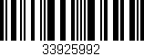 Código de barras (EAN, GTIN, SKU, ISBN): '33925992'