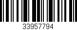 Código de barras (EAN, GTIN, SKU, ISBN): '33957794'