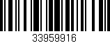 Código de barras (EAN, GTIN, SKU, ISBN): '33959916'