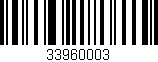 Código de barras (EAN, GTIN, SKU, ISBN): '33960003'