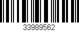 Código de barras (EAN, GTIN, SKU, ISBN): '33989562'