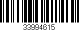 Código de barras (EAN, GTIN, SKU, ISBN): '33994615'