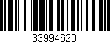 Código de barras (EAN, GTIN, SKU, ISBN): '33994620'