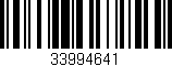 Código de barras (EAN, GTIN, SKU, ISBN): '33994641'