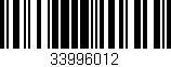 Código de barras (EAN, GTIN, SKU, ISBN): '33996012'
