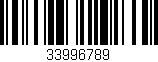 Código de barras (EAN, GTIN, SKU, ISBN): '33996789'