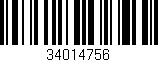 Código de barras (EAN, GTIN, SKU, ISBN): '34014756'