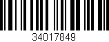 Código de barras (EAN, GTIN, SKU, ISBN): '34017849'