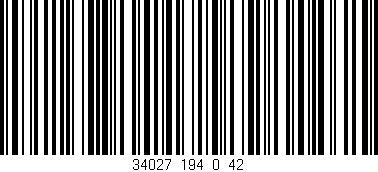 Código de barras (EAN, GTIN, SKU, ISBN): '34027_194_0_42'
