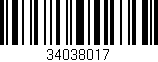 Código de barras (EAN, GTIN, SKU, ISBN): '34038017'